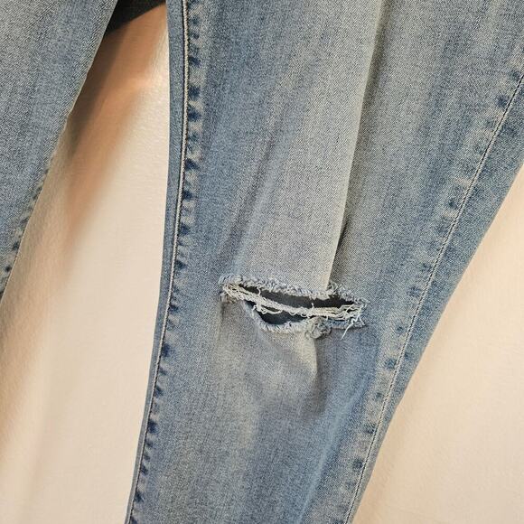 Madewell Curvy Roadtripper Skinny‎ High Rise Stretch Jeans 32 Distressed Knee - Picture 3 of 9